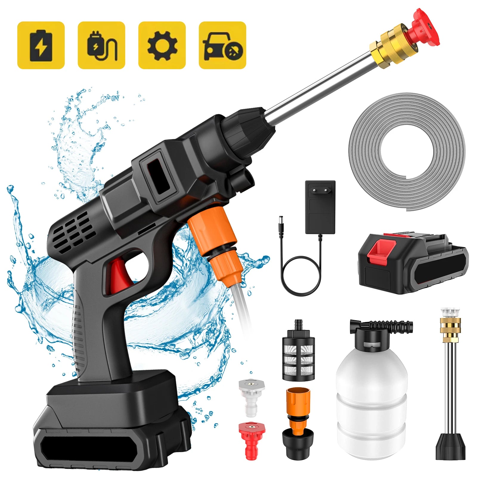 Cordless High Pressure Cleaner Washer Spray Water Gun 50Bar Car Wash Pressure Water Cleaning Machine for Makita 21V Battery Gift
