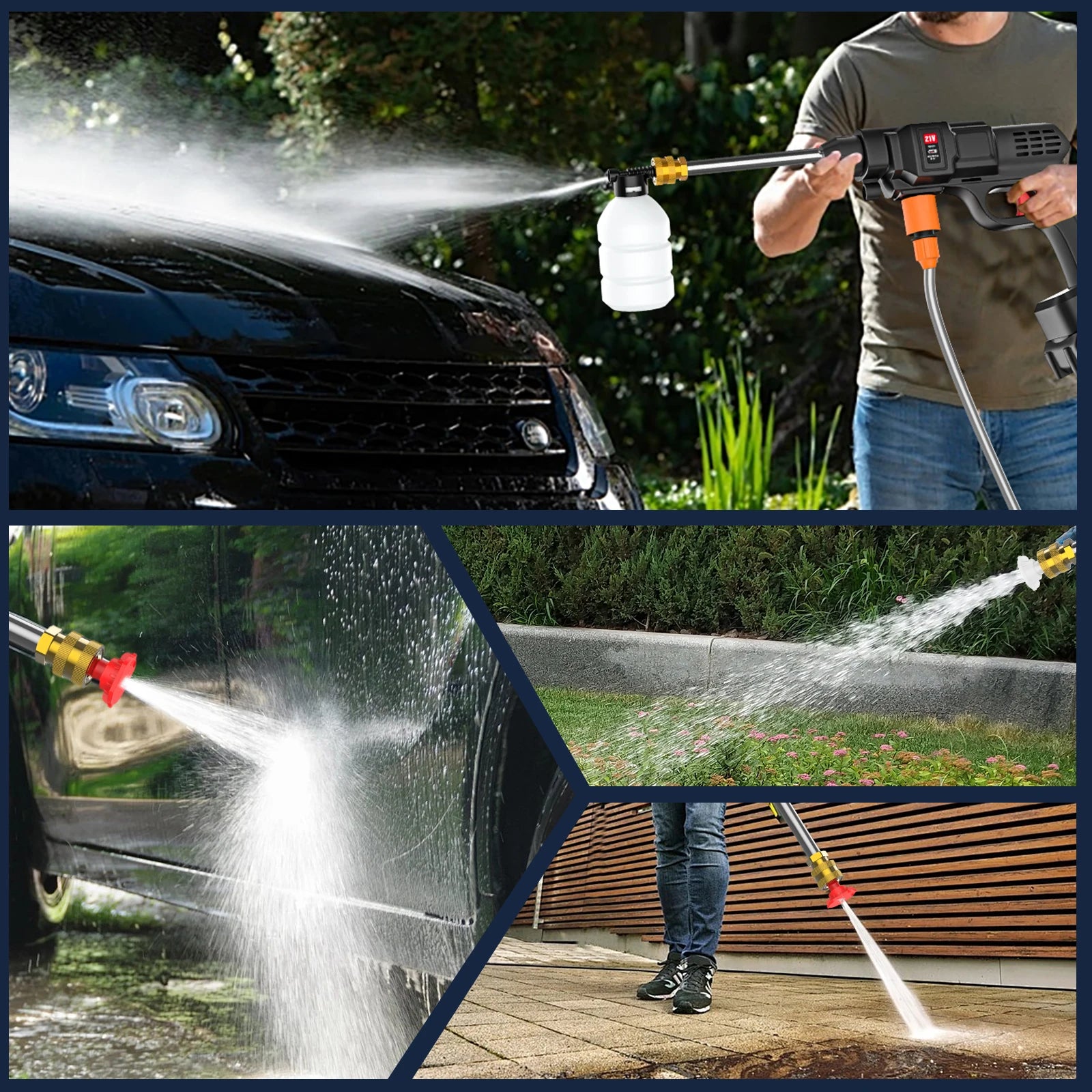Cordless High Pressure Cleaner Washer Spray Water Gun 50Bar Car Wash Pressure Water Cleaning Machine for Makita 21V Battery Gift
