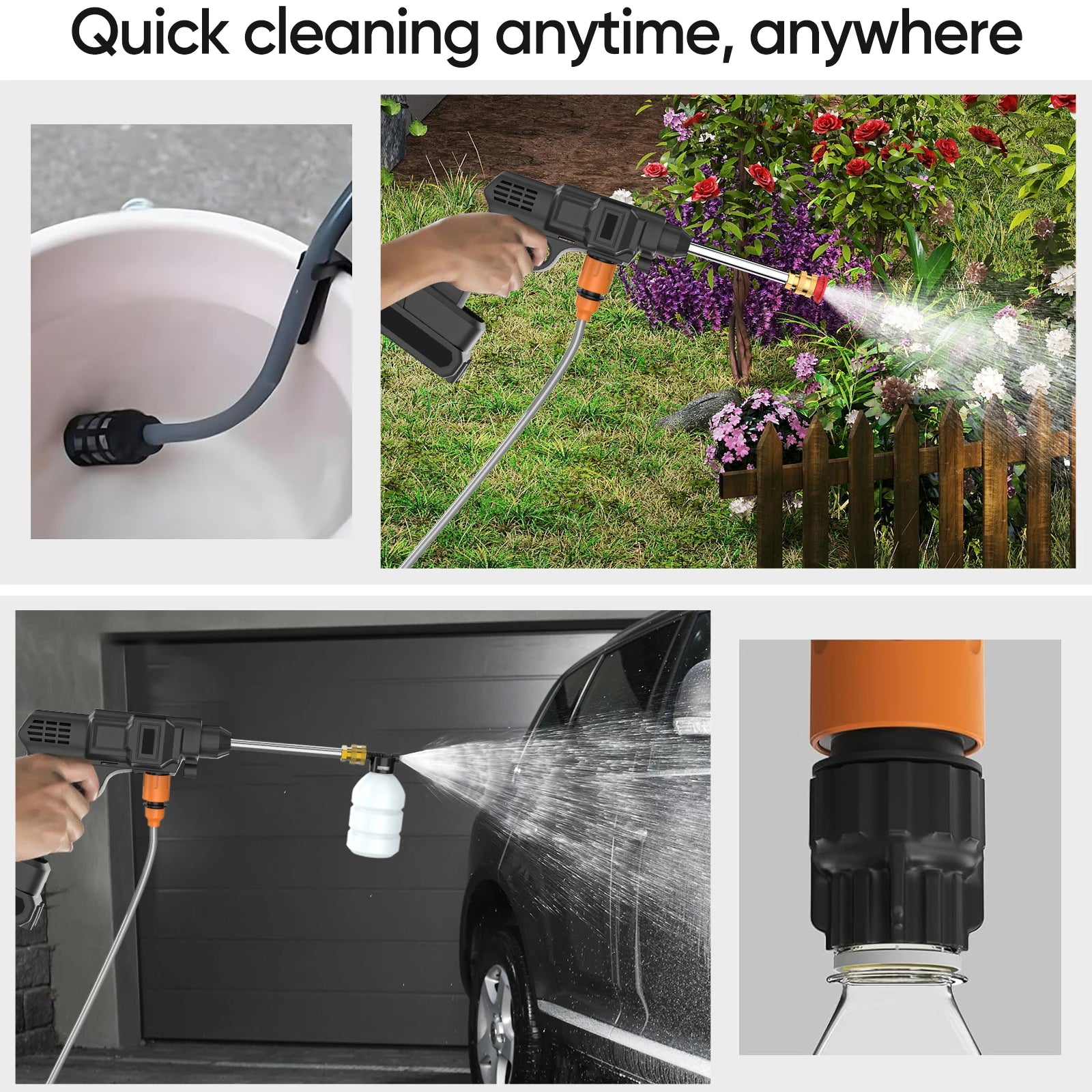 Cordless High Pressure Cleaner Washer Spray Water Gun 50Bar Car Wash Pressure Water Cleaning Machine for Makita 21V Battery Gift