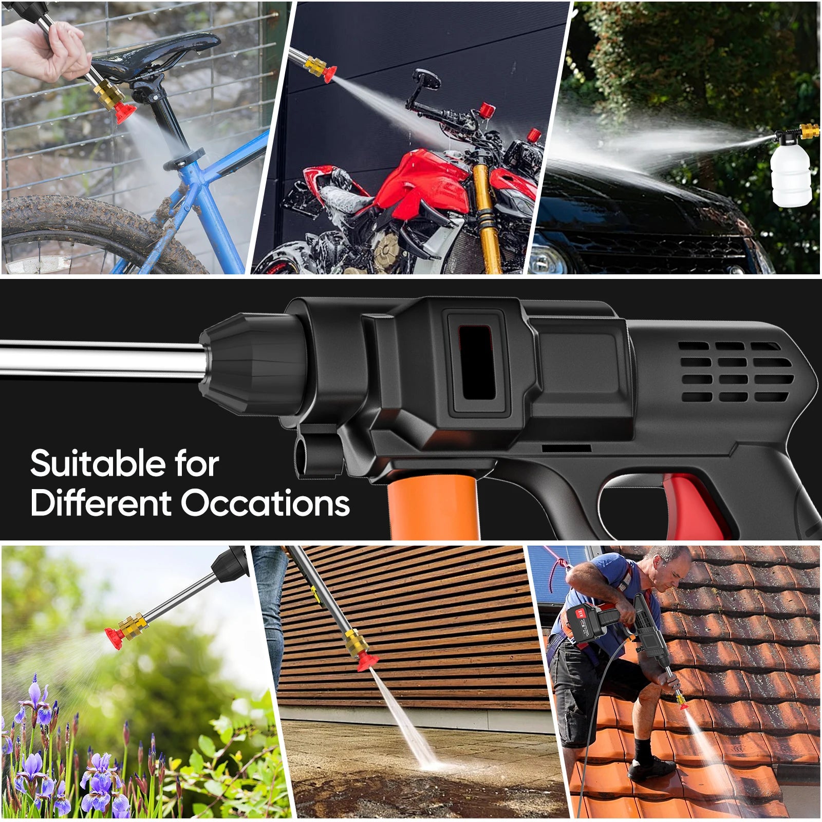 Cordless High Pressure Cleaner Washer Spray Water Gun 50Bar Car Wash Pressure Water Cleaning Machine for Makita 21V Battery Gift