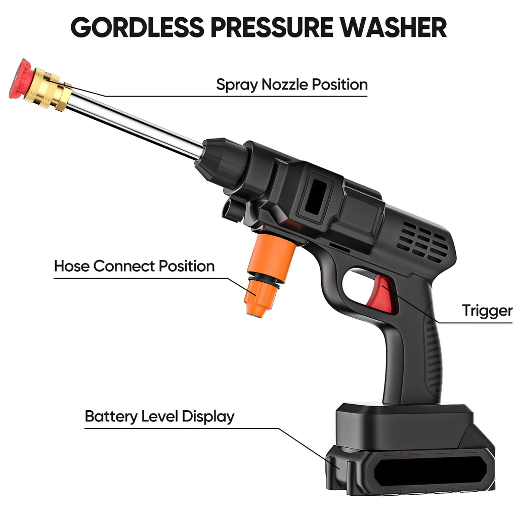Cordless High Pressure Cleaner Washer Spray Water Gun 50Bar Car Wash Pressure Water Cleaning Machine for Makita 21V Battery Gift