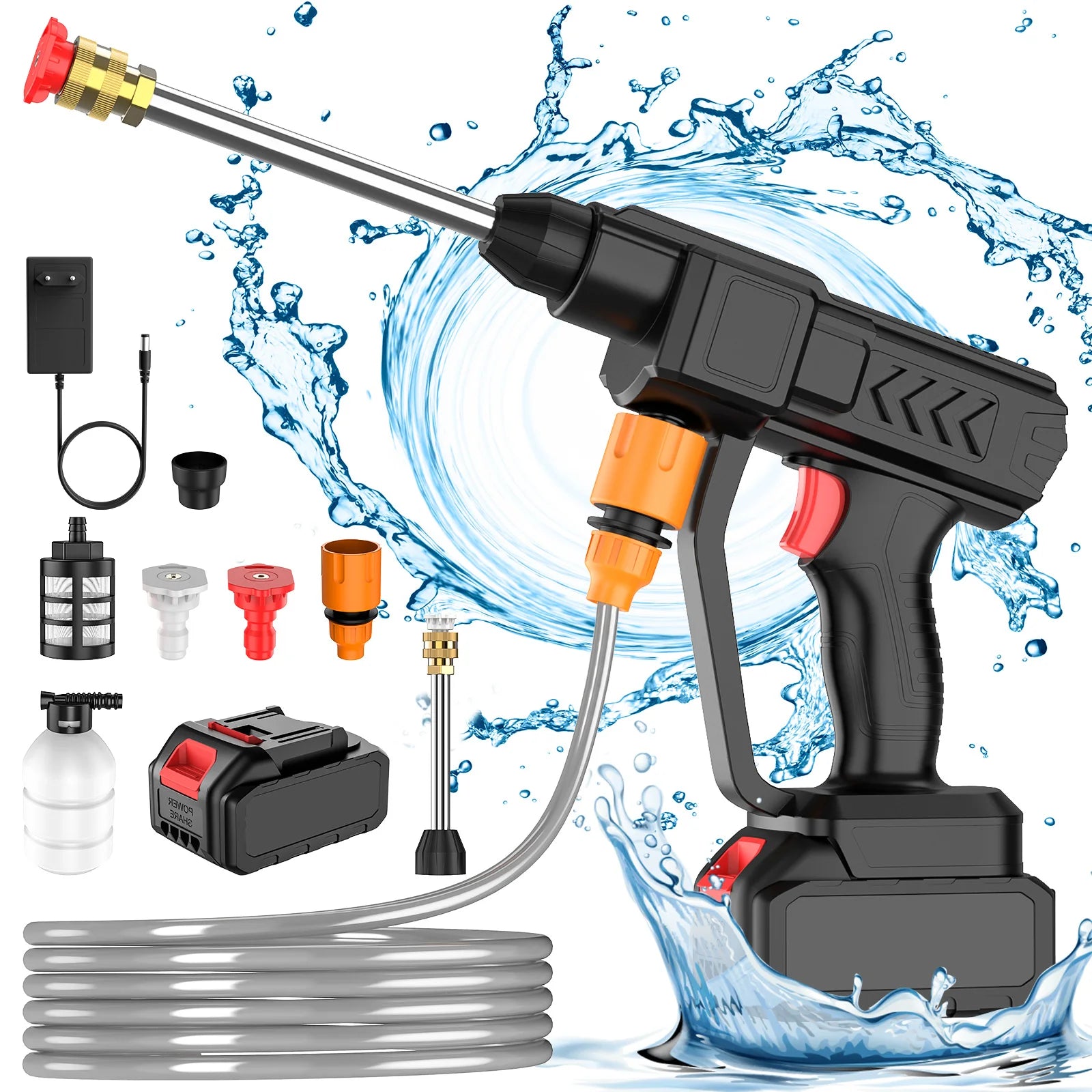 Cordless High Pressure Cleaner Washer Spray Water Gun 50Bar Car Wash Pressure Water Cleaning Machine for Makita 21V Battery Gift