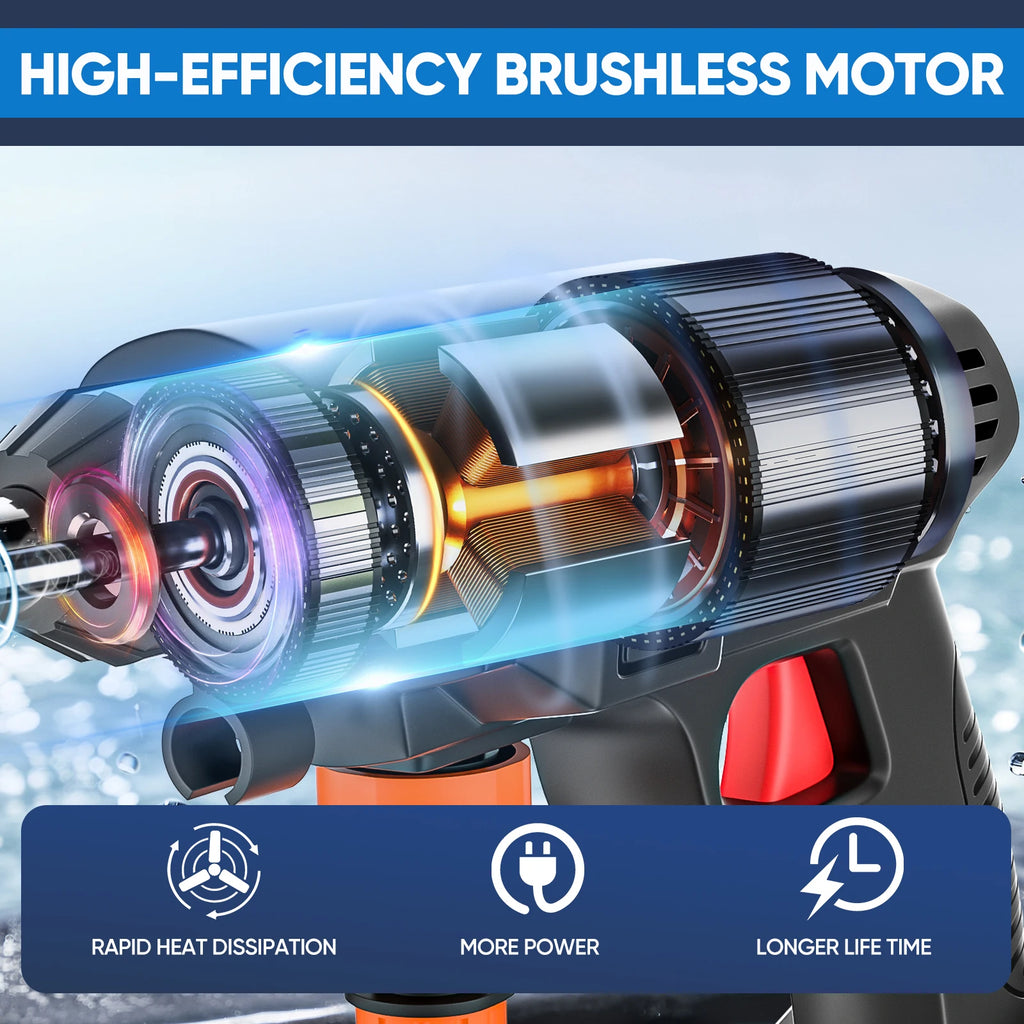 Cordless High Pressure Cleaner Washer Spray Water Gun 50Bar Car Wash Pressure Water Cleaning Machine for Makita 21V Battery Gift