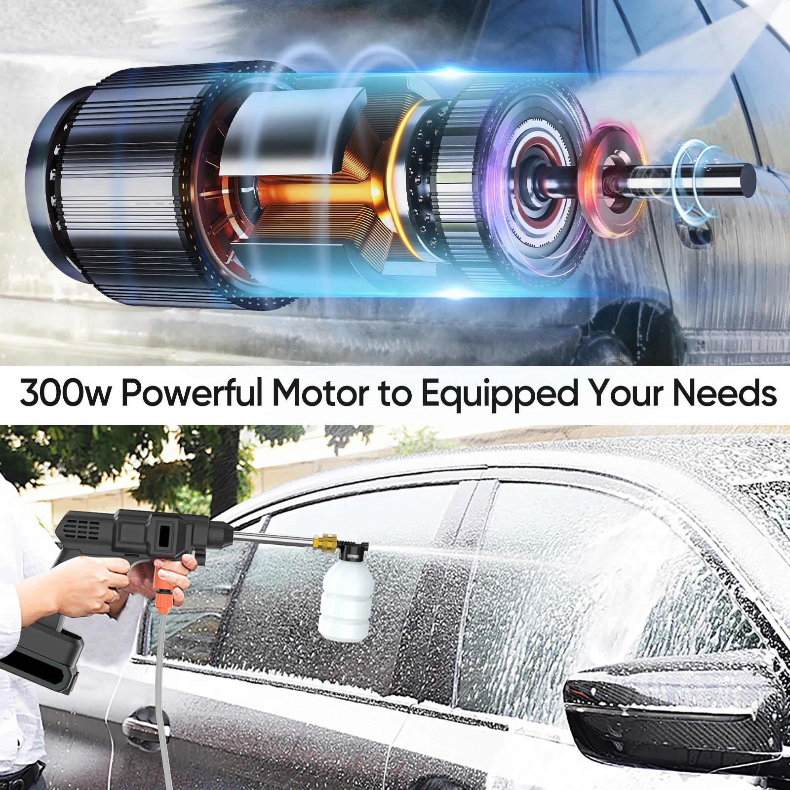 Cordless High Pressure Cleaner Washer Spray Water Gun 50Bar Car Wash Pressure Water Cleaning Machine for Makita 21V Battery Gift