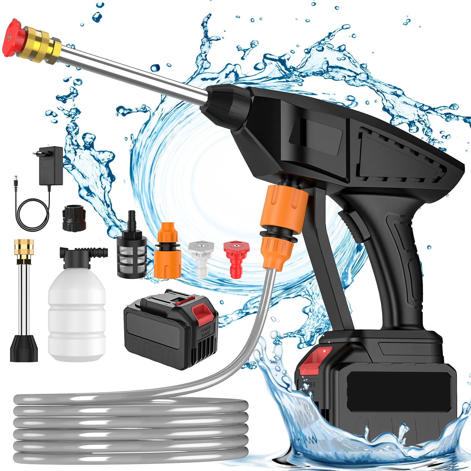 Cordless High Pressure Cleaner Washer Spray Water Gun 50Bar Car Wash Pressure Water Cleaning Machine for Makita 21V Battery Gift