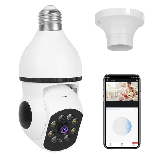 FREE SHIPPING! E27 WiFi Bulb Camera 1080P FHD WiFi IP Pan Tilt Security Surveillance Camera with Two-Way Audio Full Color Night Vision Flood Light Motion Tracking Si