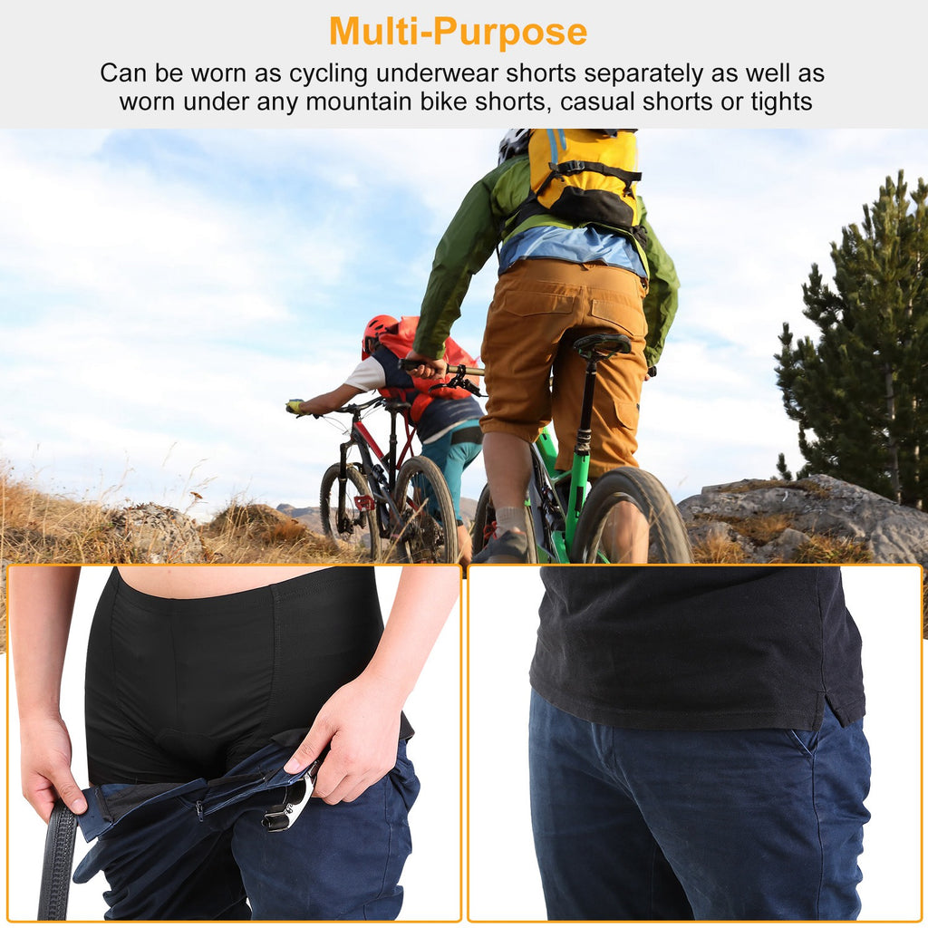 N\' POLAR Men\'s Cycling Underwear Shorts 3D Padded Bike Underwear Shorts Breathable Moisture Absorbing Quick Dry