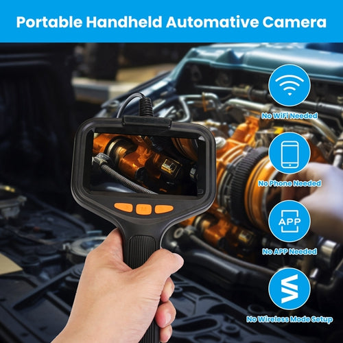 1080P Endoscope Camera with 8 LED Light 8mm Borescope Inspection Camera 4.3” Colorful Screen IP67 Waterproof 16.4FT Semi-Rigid Cord Handheld Snake Cam