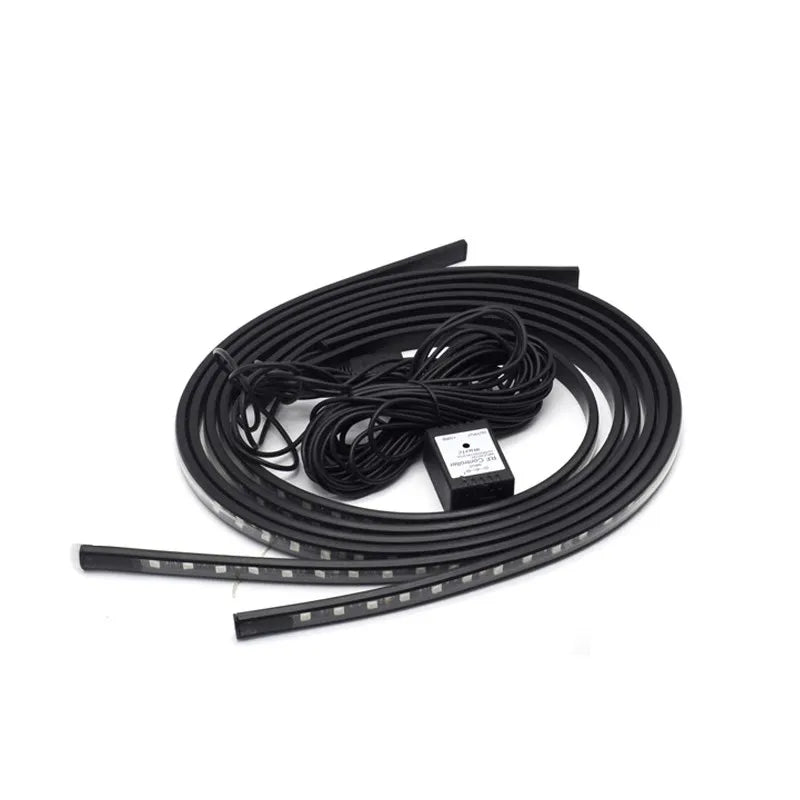 Colorful LED Strip Lights Car Bumper Door Decoration Sticker Underglow Light Accessories Exterior Part Auto Undercarriage Lights