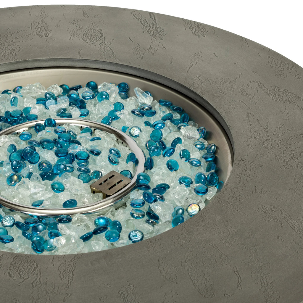 Modern Round Outdoor Metal Propane Gas Fire Bowl Table for Indoor/Outdoor Patio Yard and Garden Use