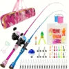 Best Budget 4 Piece Fishing Pole With Reel Combo Full Set Powerful Children Fishing Rod Combo