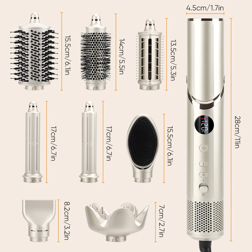 2026 New Design Professional Hair Curler Hot Air Styling Brush Hair Dryer and Styler 8 In1 Us Plug Multi Styler Blow Dryer