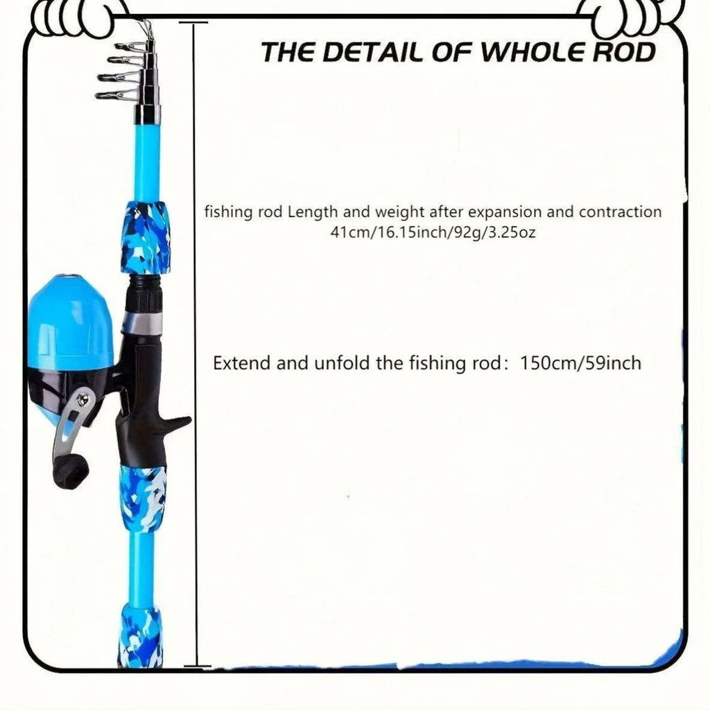 Best Budget 4 Piece Fishing Pole With Reel Combo Full Set Powerful Children Fishing Rod Combo