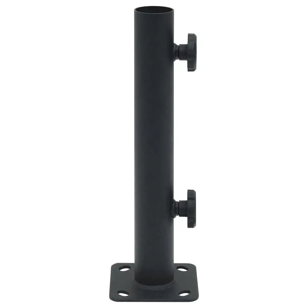 VidaXL W2B Matt Black Steel Parasol Base with Powder Coating Compact Garden Umbrella for Patio Park or Courtyard Use