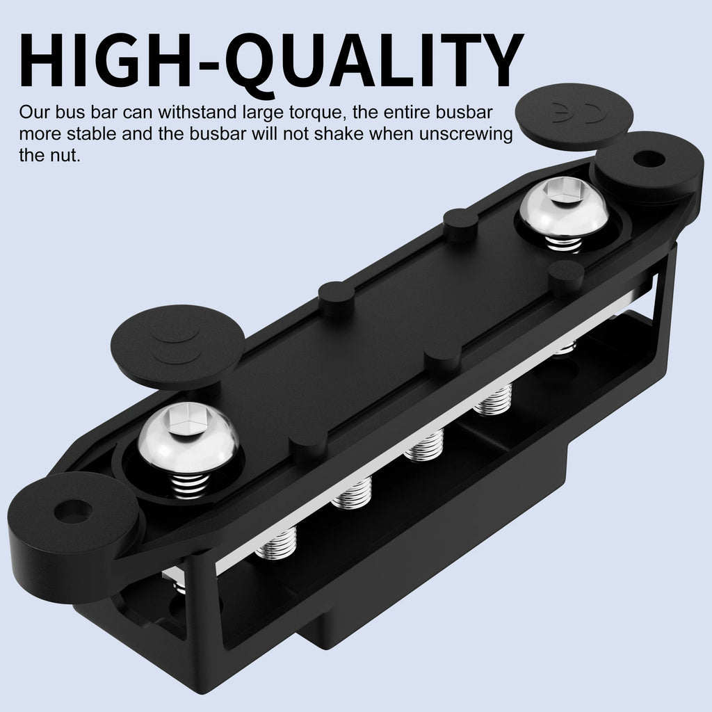 High Quality 12V 275A Nickel Bus Bar 275A Nickel Plated Brass Terminal Block Copper Battery Power  Bus Bar Connectors