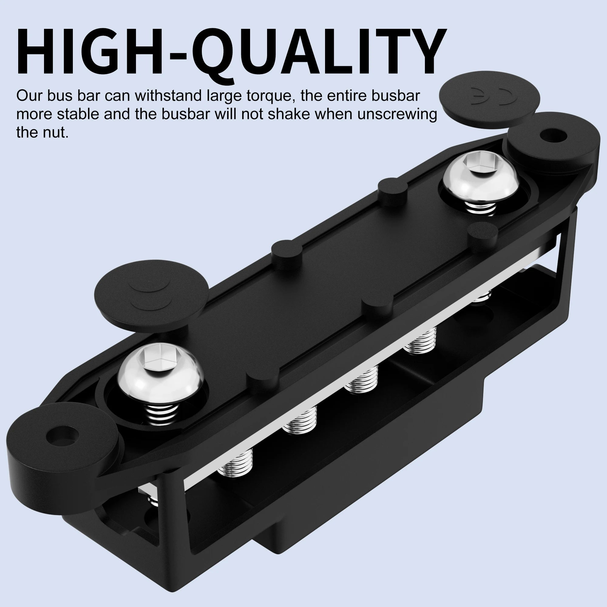 High Quality 12V 275A Nickel Bus Bar 275A Nickel Plated Brass Terminal Block Copper Battery Power  Bus Bar Connectors