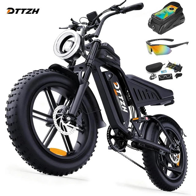 US Free Shipping F6 48V15Ah  20 Inch EBike Fatbike Fat Tire Electric Dirt Mountain E Bike Electric Bicycles NFC  Fast Shipping