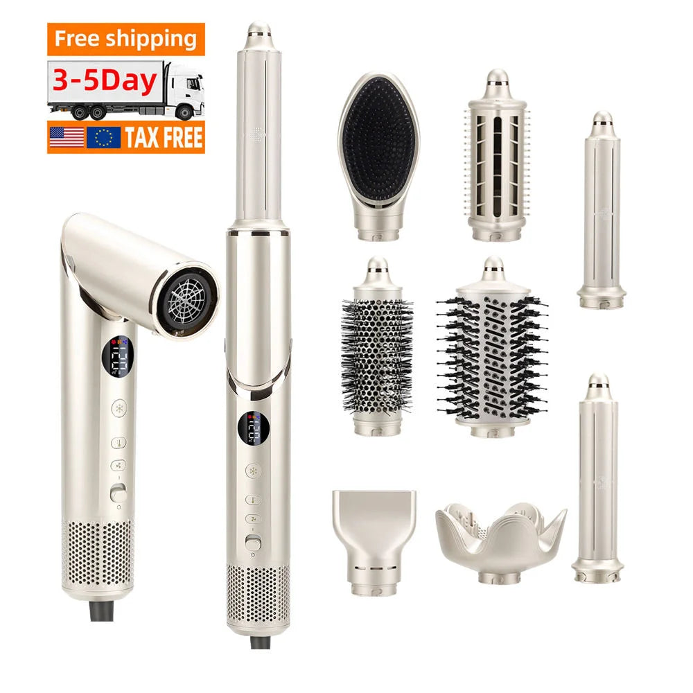 2026 New Design Professional Hair Curler Hot Air Styling Brush Hair Dryer and Styler 8 In1 Us Plug Multi Styler Blow Dryer
