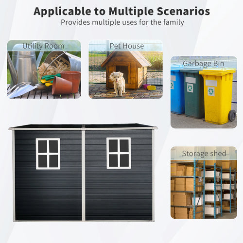 4*8 FT Eco-Friendly Outdoor Garden Resin Storage Shed with Window Door Easily Assembled Pressure Treated Nature Wood Type