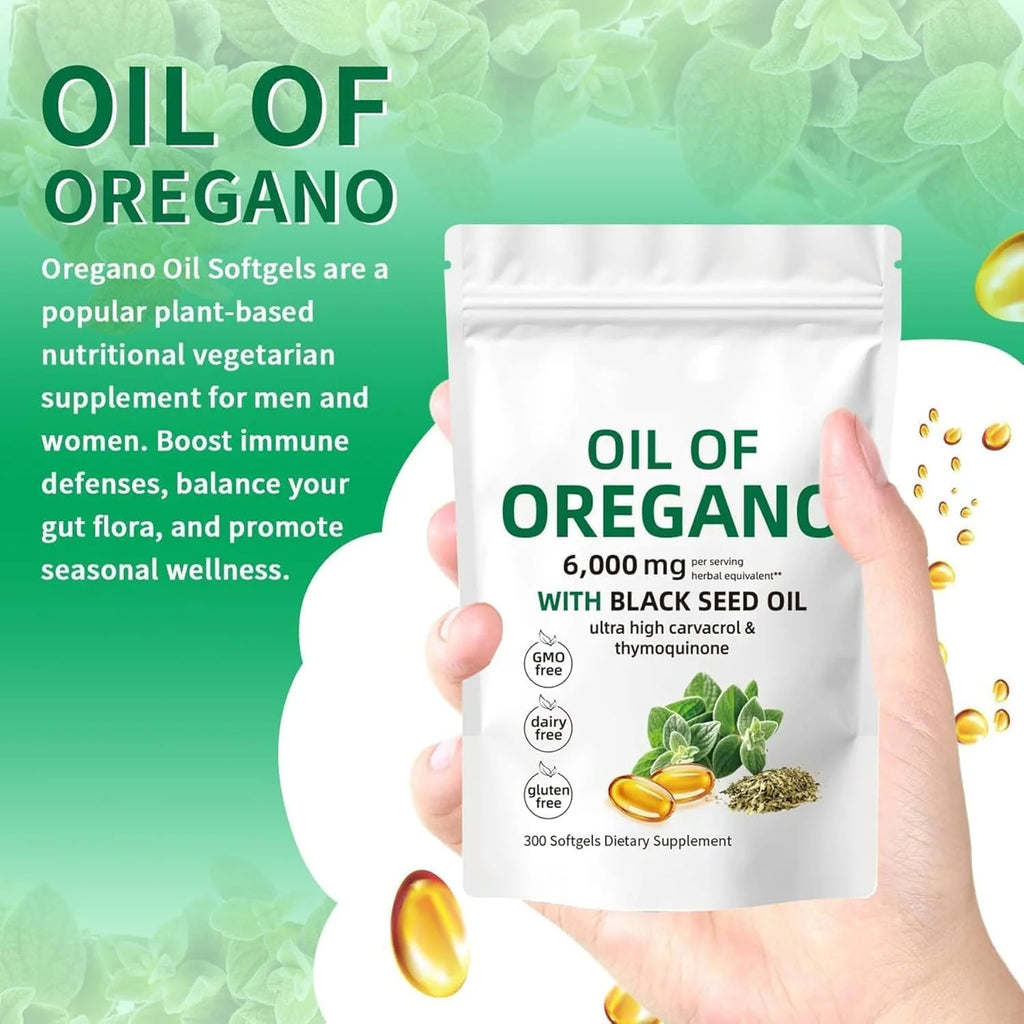 OEM/ODM Private Label US Stock Free Shipping Dropshipping Oregano Oil & Black Seed Oil Softgels for Health Brands