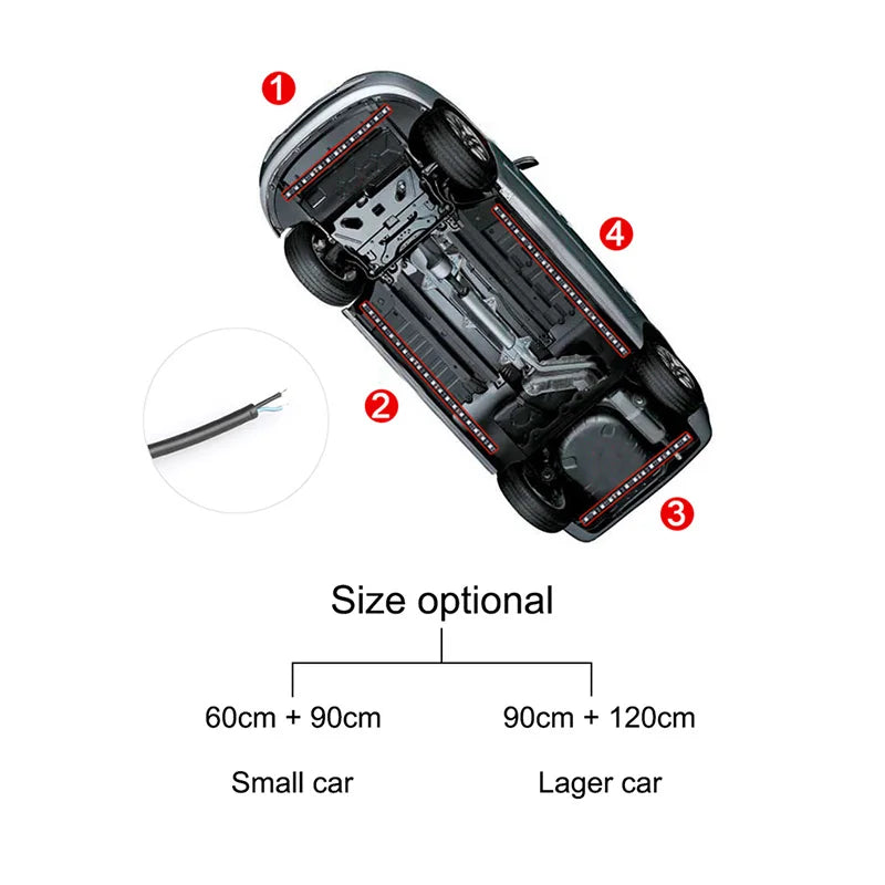 Colorful LED Strip Lights Car Bumper Door Decoration Sticker Underglow Light Accessories Exterior Part Auto Undercarriage Lights