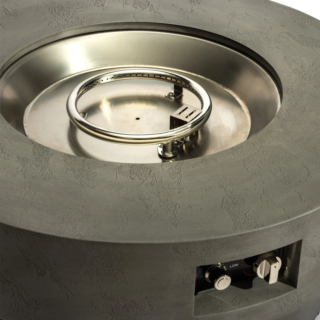 Modern Round Outdoor Metal Propane Gas Fire Bowl Table for Indoor/Outdoor Patio Yard and Garden Use