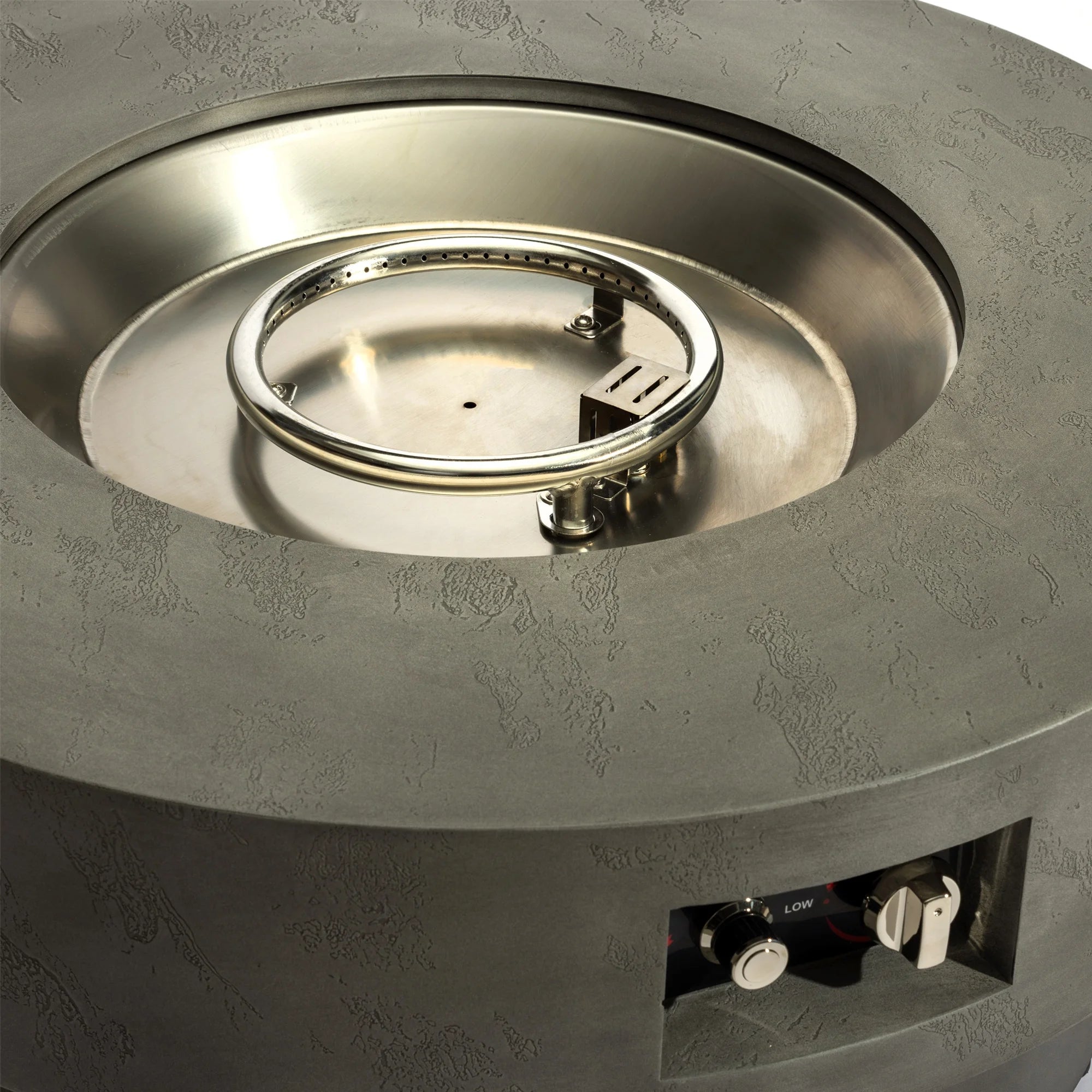Modern Round Outdoor Metal Propane Gas Fire Bowl Table for Indoor/Outdoor Patio Yard and Garden Use