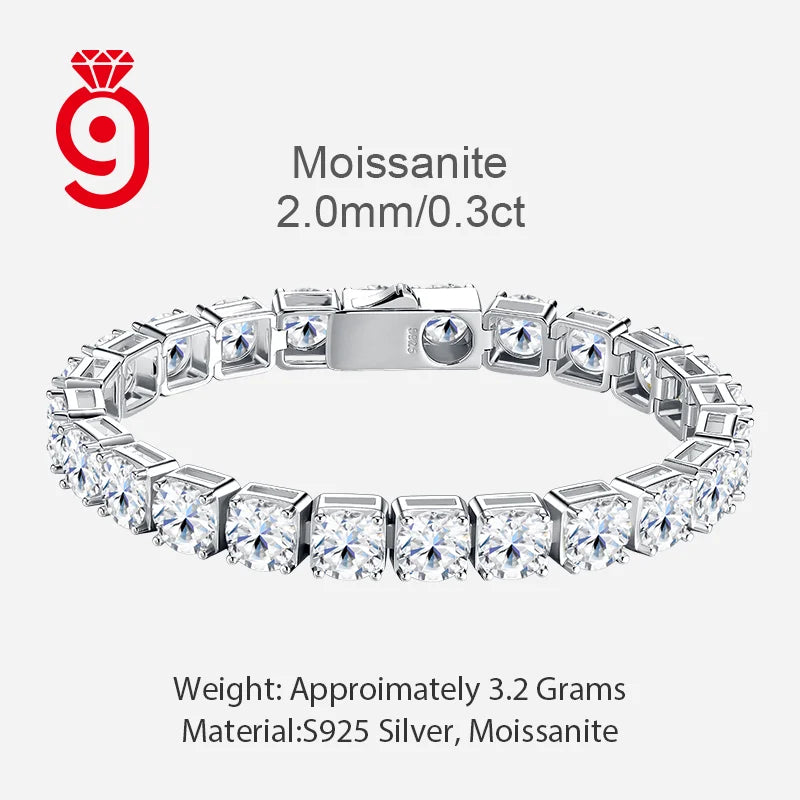 US Warehouse 3 Days Delivery Ready Stock Supply Jewelry Shop Popular Classic Moissanite Jewelry Pass Diamond Tester Bracelet
