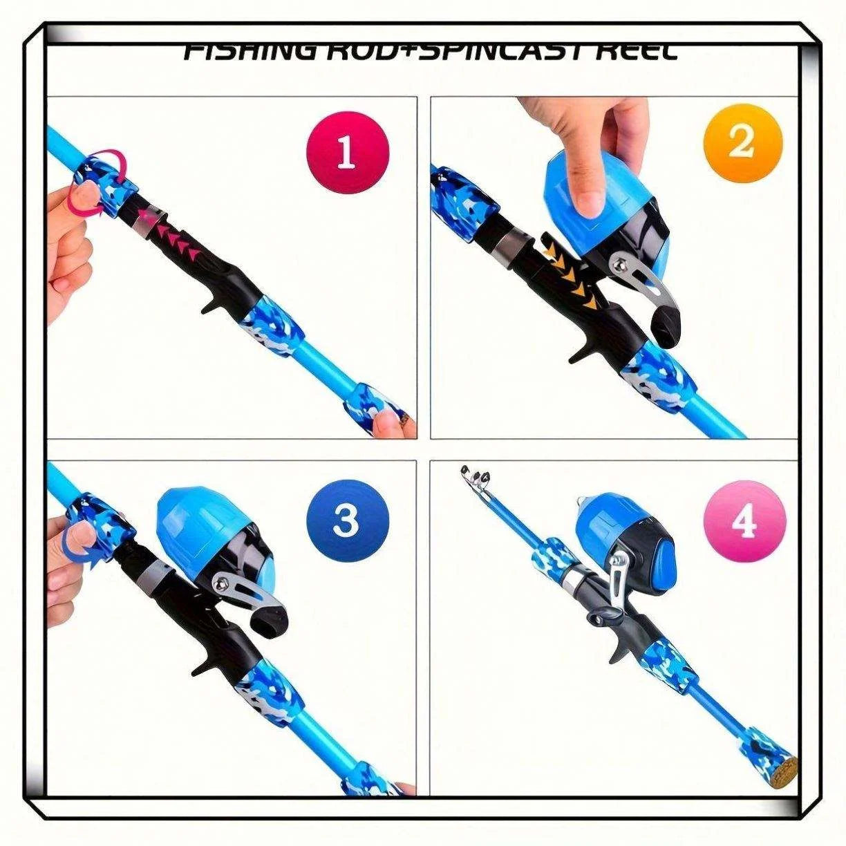 Best Budget 4 Piece Fishing Pole With Reel Combo Full Set Powerful Children Fishing Rod Combo