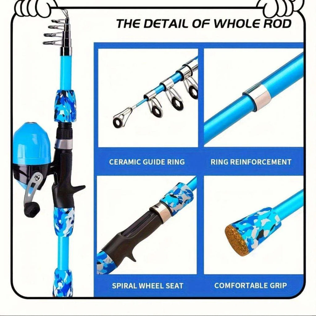 Best Budget 4 Piece Fishing Pole With Reel Combo Full Set Powerful Children Fishing Rod Combo