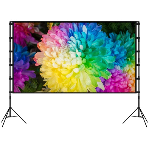 FREE SHIPPING !100inch Projector Screen with Stand 16:9 4K HD Rear Front Wrinkle-Free Portable And Foldable Movie Screen with Carry Bag For Indoor Outdoor Home Theater