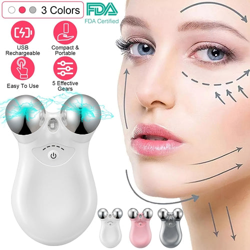 PERFECT FACE .A Micro-current Face Massager Rechargeable Face Neck Roller Intelligent Facial Massager with 5 Gears for Skin Tightening Skin Lifting Wrinkle Reducing