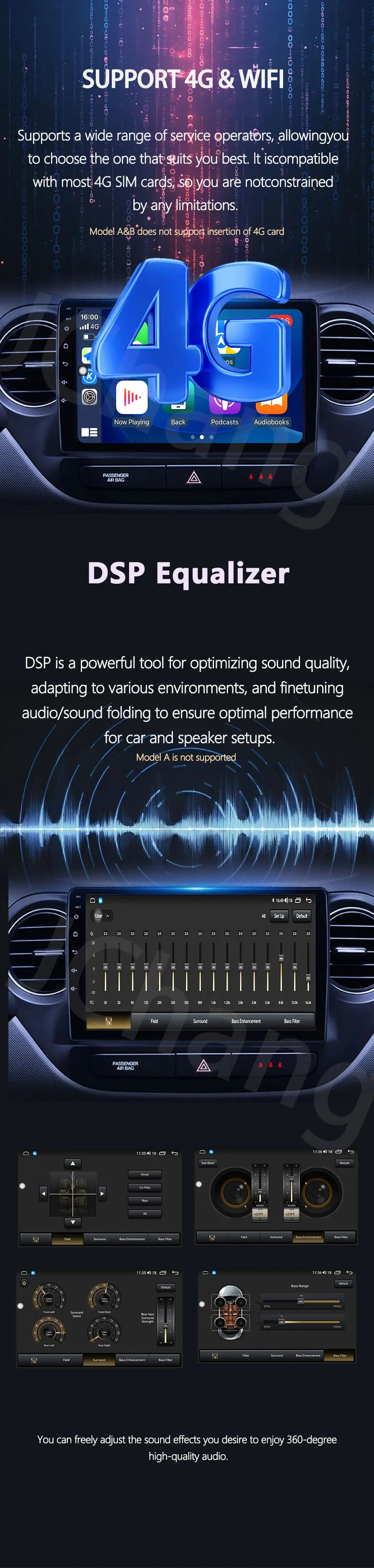 9" LHD DSP Stereo Car Video Player for FORD Mustang  2015-2020 Android 15 Intelligent System GPS Navigation WIFI