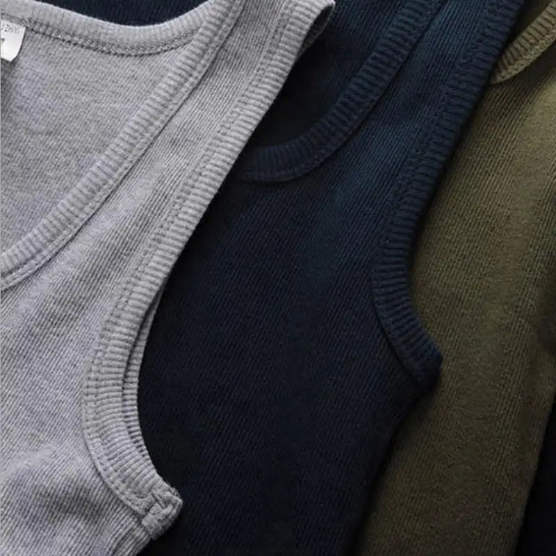 New Men's Summer Pure Cotton Vest Sports Fitness Sleeveless Tank Top Solid Muscle Vest Basic O-neck Bodybuilding Vest Tops