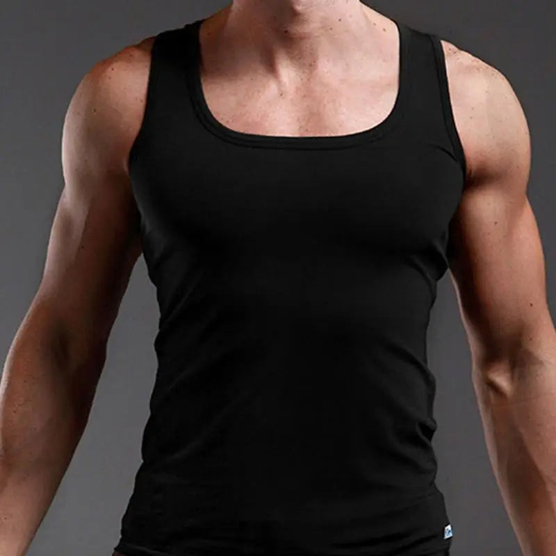 New Men's Summer Pure Cotton Vest Sports Fitness Sleeveless Tank Top Solid Muscle Vest Basic O-neck Bodybuilding Vest Tops