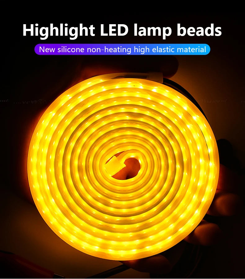LED Car Hood Atmosphere Lght Strip Waterproof Auto Exterior Decoration Lighting Decorative Headlights Ambient Lamp 12V Universal