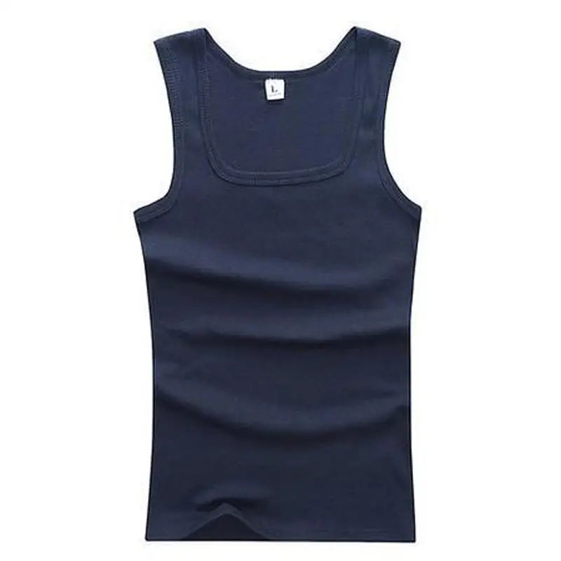 New Men's Summer Pure Cotton Vest Sports Fitness Sleeveless Tank Top Solid Muscle Vest Basic O-neck Bodybuilding Vest Tops
