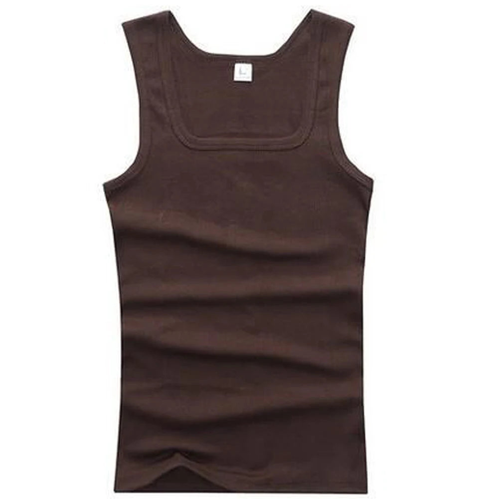 New Men's Summer Pure Cotton Vest Sports Fitness Sleeveless Tank Top Solid Muscle Vest Basic O-neck Bodybuilding Vest Tops