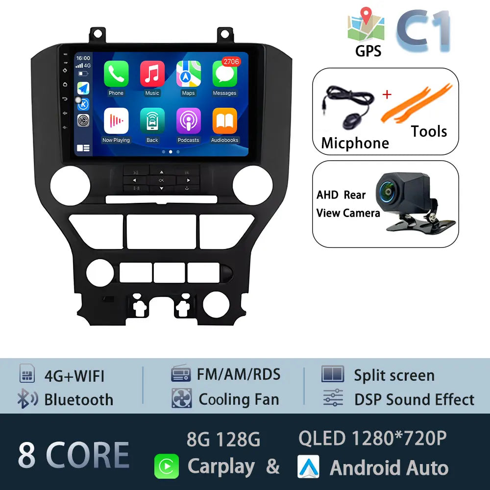 9" LHD DSP Stereo Car Video Player for FORD Mustang  2015-2020 Android 15 Intelligent System GPS Navigation WIFI