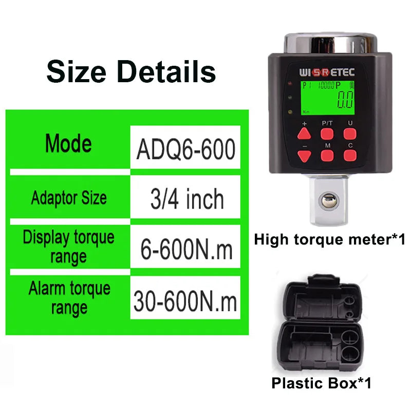 Cordless Electric Impact Wrench Installing Torque Meter Brushless Lithium Battery Car Repair Torque Display Track Accessory Box