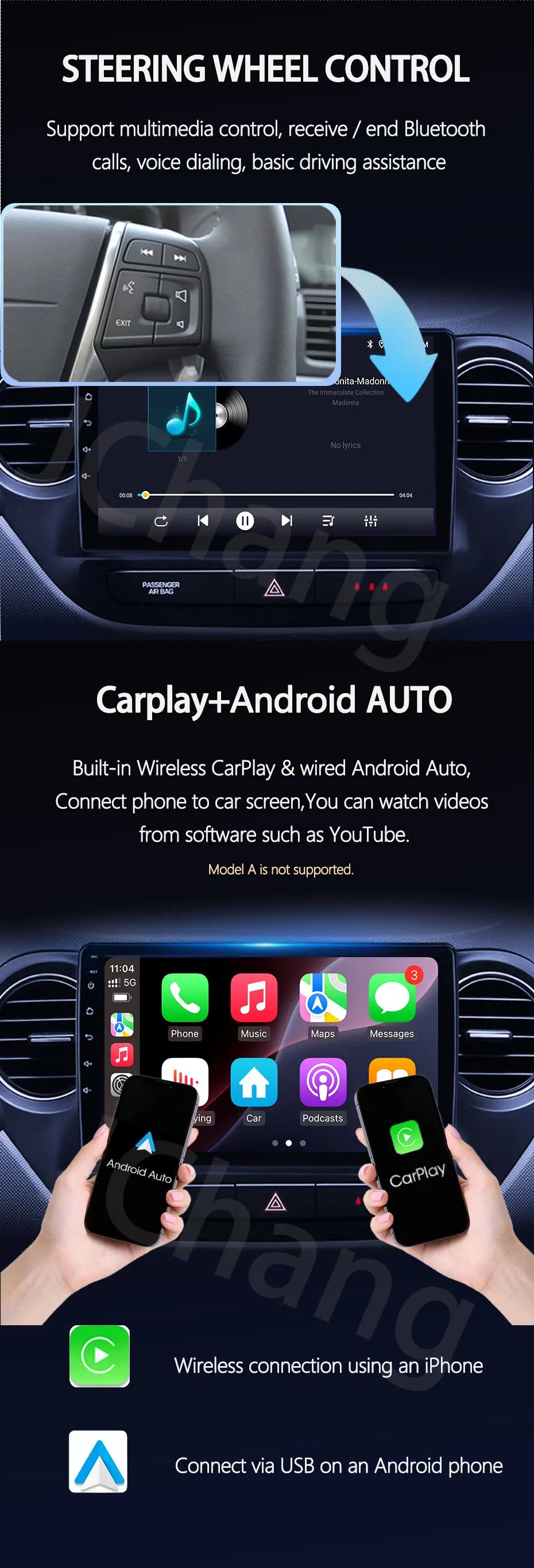 9" LHD DSP Stereo Car Video Player for FORD Mustang  2015-2020 Android 15 Intelligent System GPS Navigation WIFI