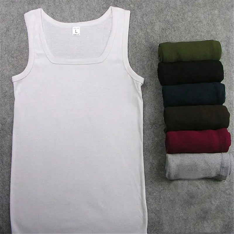 New Men's Summer Pure Cotton Vest Sports Fitness Sleeveless Tank Top Solid Muscle Vest Basic O-neck Bodybuilding Vest Tops