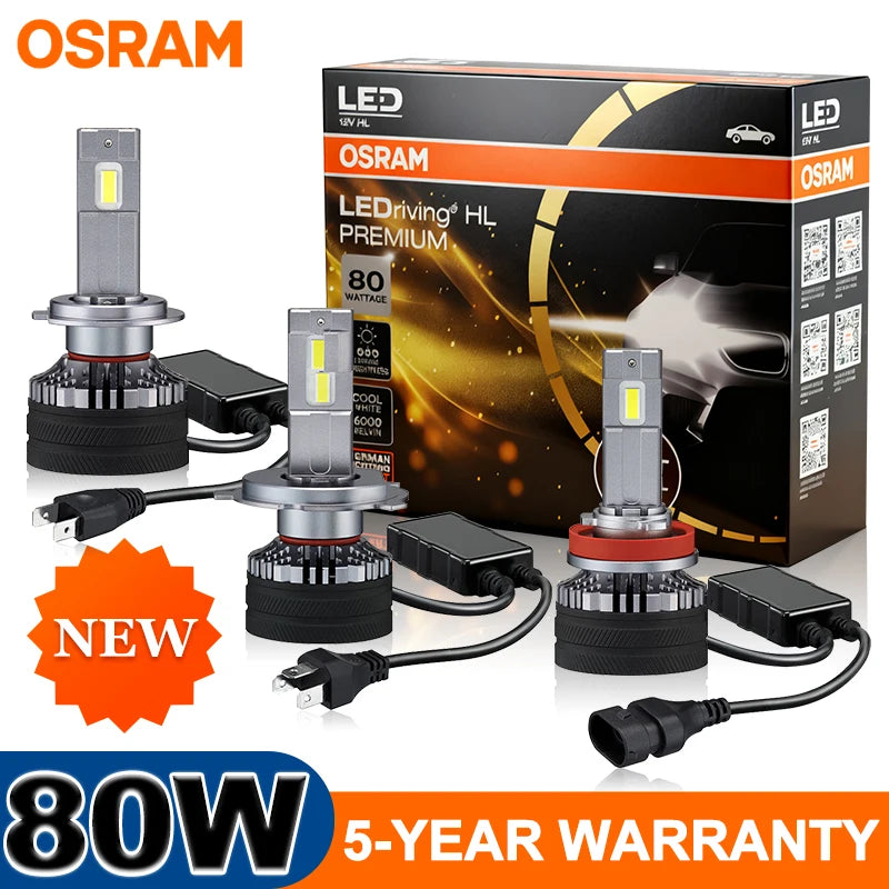 OSRAM Original H7 H4 Led Car Headlight Bulb 9012 HIR2 Lamp HB2 9003 9005 9006 HB4 HB3 H11 H8 Fog Lights 6000K White With Ballast