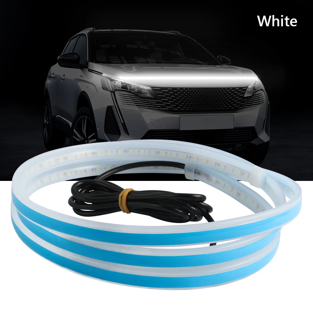 LED Car Hood Atmosphere Lght Strip Waterproof Auto Exterior Decoration Lighting Decorative Headlights Ambient Lamp 12V Universal