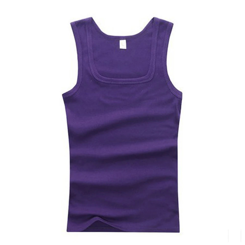New Men's Summer Pure Cotton Vest Sports Fitness Sleeveless Tank Top Solid Muscle Vest Basic O-neck Bodybuilding Vest Tops