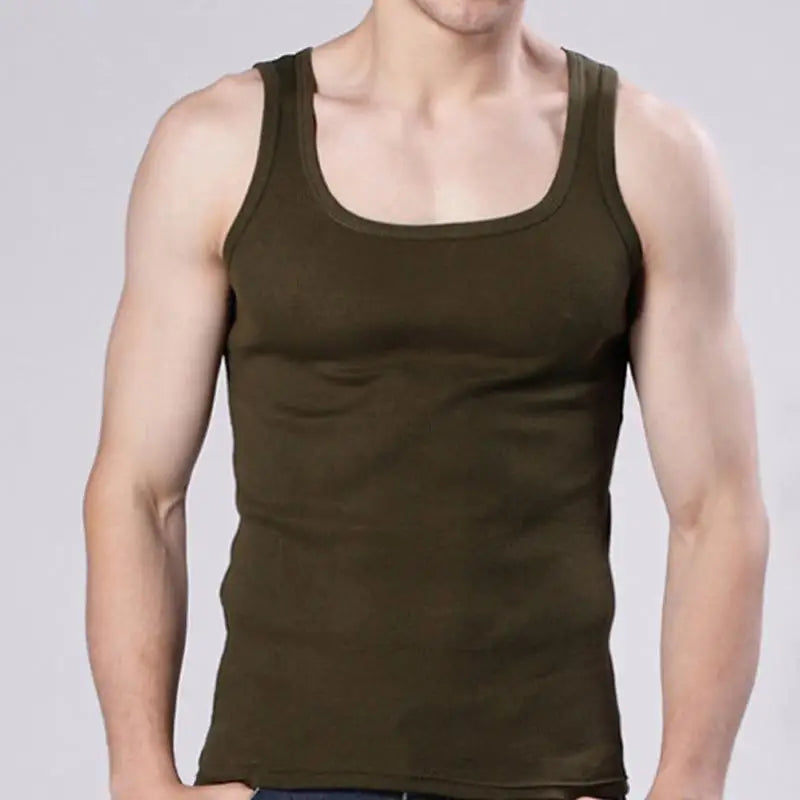 New Men's Summer Pure Cotton Vest Sports Fitness Sleeveless Tank Top Solid Muscle Vest Basic O-neck Bodybuilding Vest Tops