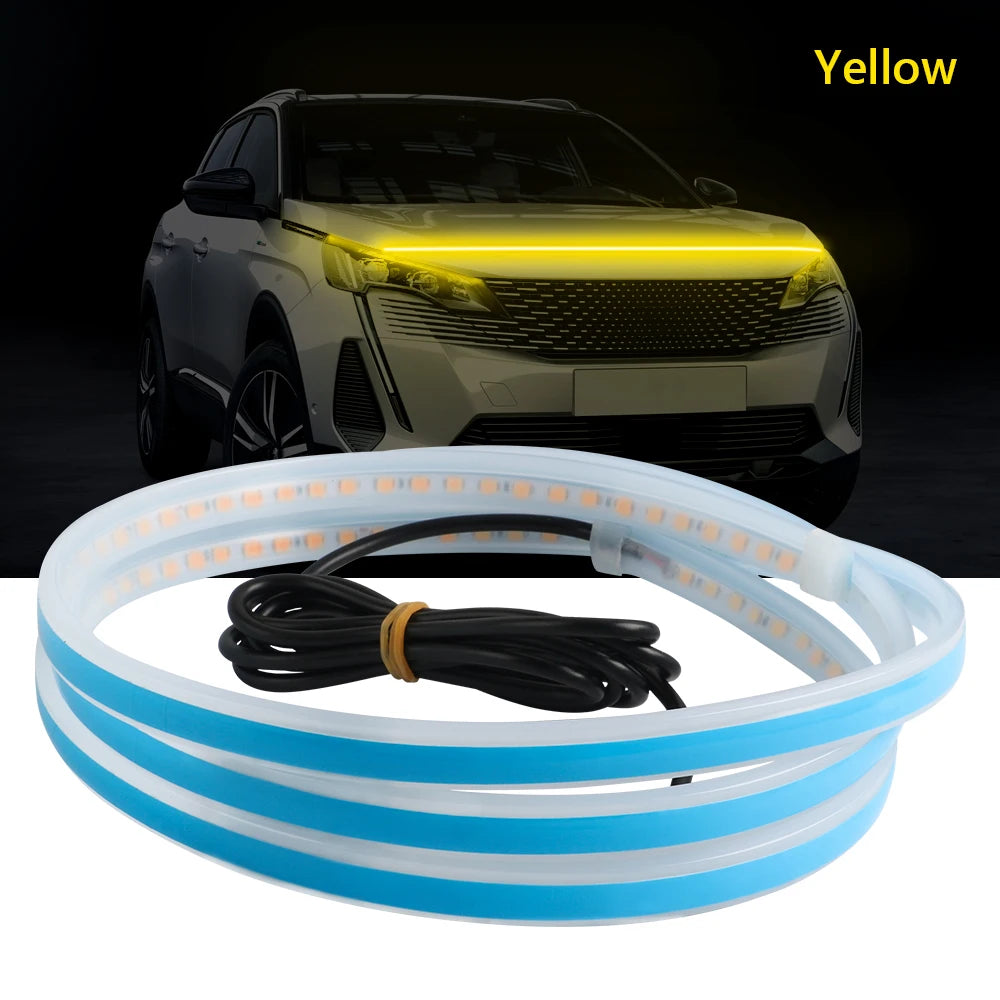 LED Car Hood Atmosphere Lght Strip Waterproof Auto Exterior Decoration Lighting Decorative Headlights Ambient Lamp 12V Universal