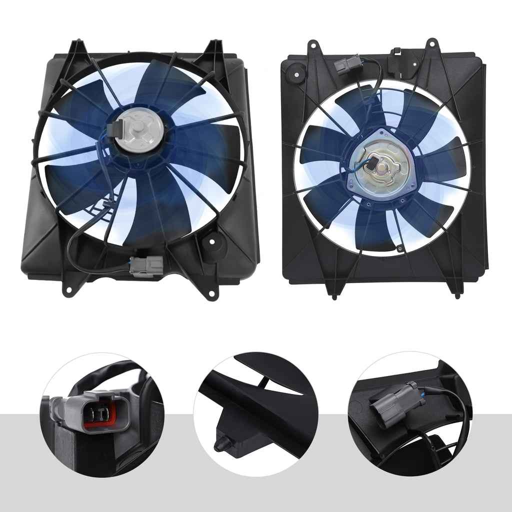 Left/Right Radiator Cooling Fan with A/C Condenser Fan For 2007-2009 Honda CR-V