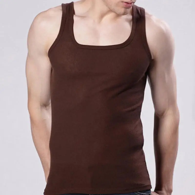 New Men's Summer Pure Cotton Vest Sports Fitness Sleeveless Tank Top Solid Muscle Vest Basic O-neck Bodybuilding Vest Tops