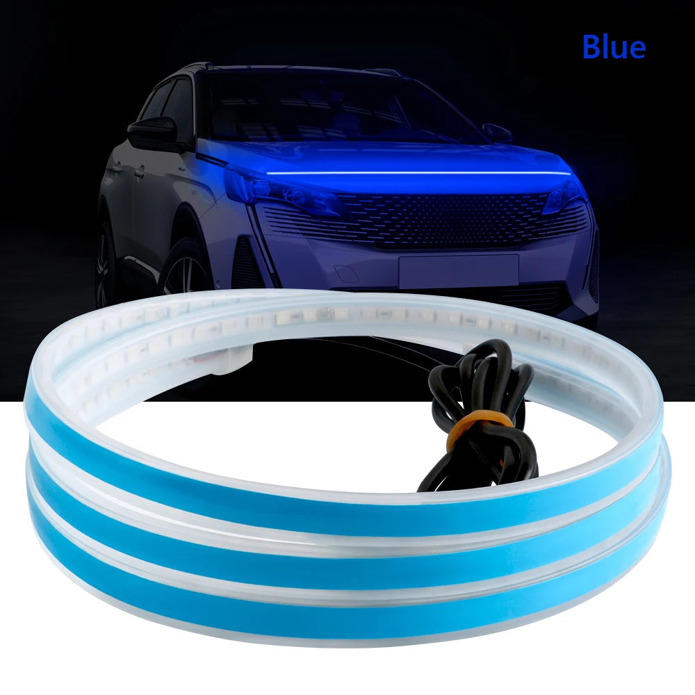 LED Car Hood Atmosphere Lght Strip Waterproof Auto Exterior Decoration Lighting Decorative Headlights Ambient Lamp 12V Universal
